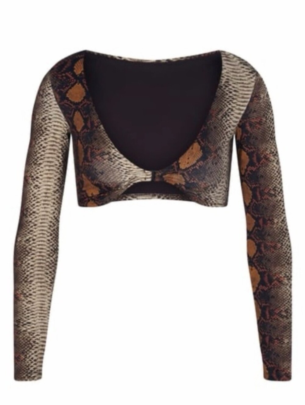 Skims Swim Shrug Top With Sleeves Reptile Snake Print EUC Large